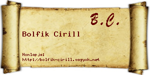 Bolfik Cirill névjegykártya